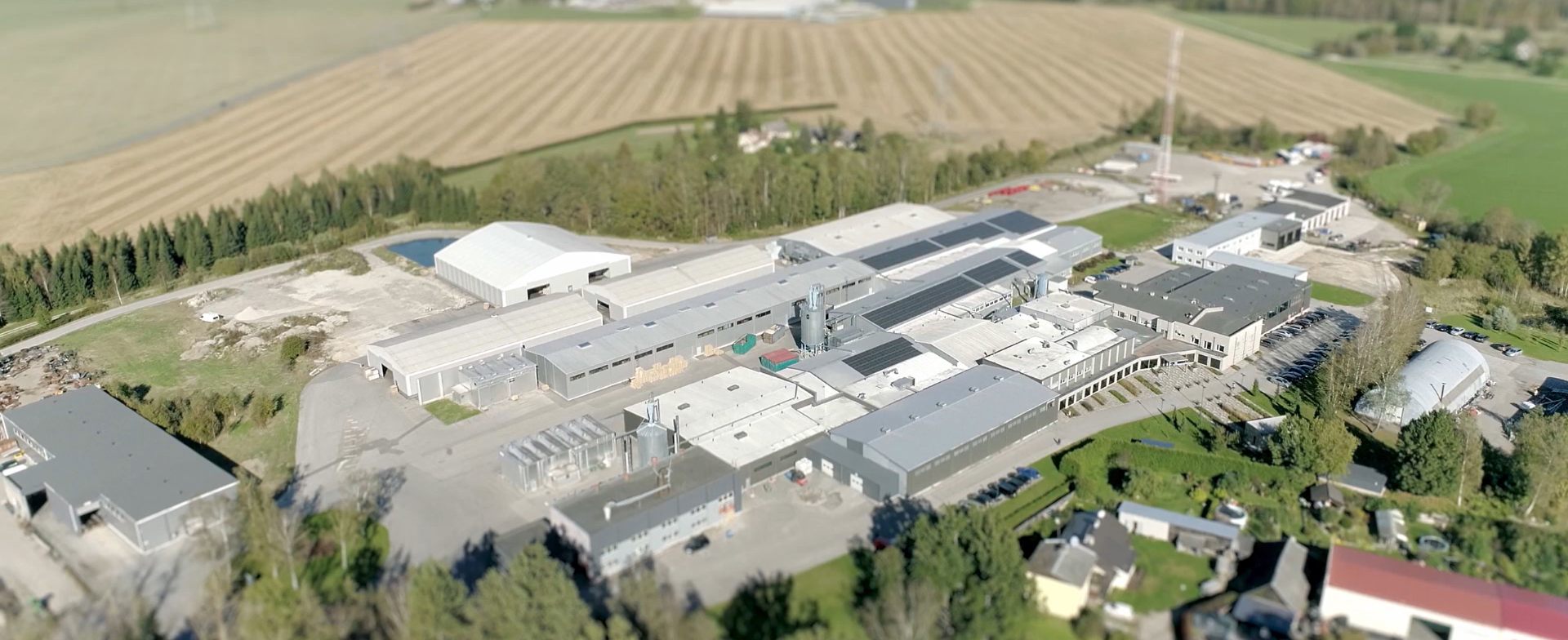 Aerial view of the Tiksoja furniture factory in Estonia